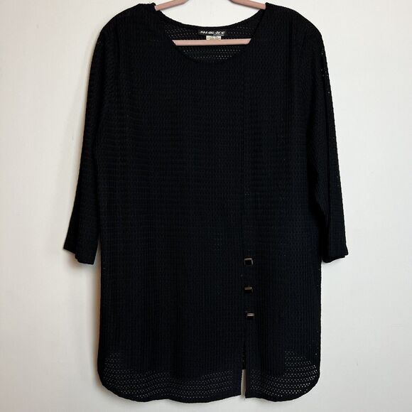 Sharade Of California Tops - Sharade Of California Vintage Black Vented Tunic Top Swim Cover Sz 20W